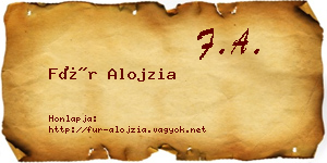 Für Alojzia névjegykártya